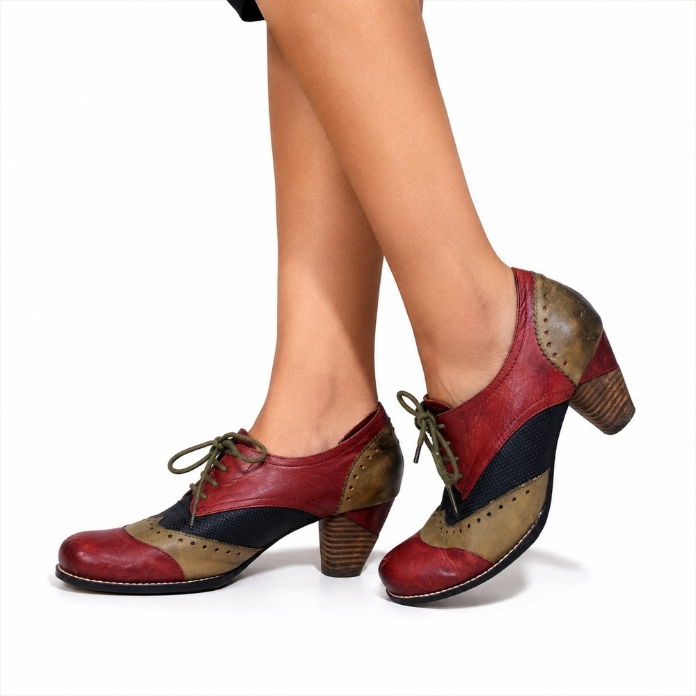L'Artiste Spring Step Bardot Heels Women's Size 40 Faux Leather Oxford Pumps